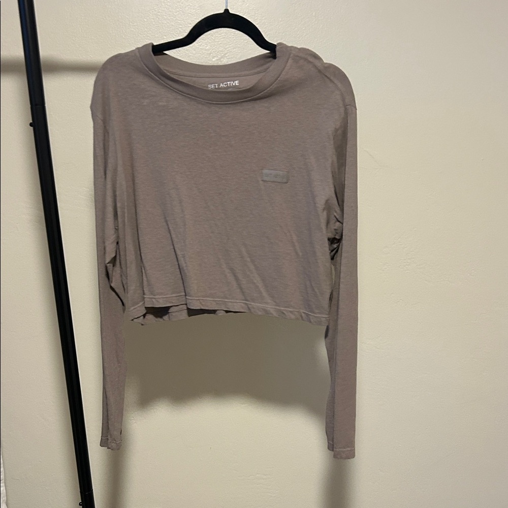 SET Active Women's Long Sleeve Top in Stone